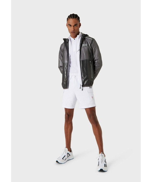 EMPORIO ARMANI EA7（エンポリオアルマーニイーエーセブン）の「【エンポリオ アルマーニ EA7】7 Lines カーゴバミューダパンツ 再生コットン製（カーゴパンツ・メンズ・ホワイト/ブラック・LARGE/MEDIUM/SMALL/X-LARGE/X-SMALL）」の8枚目の写真