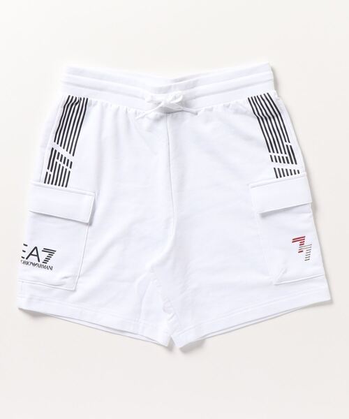 EMPORIO ARMANI EA7（エンポリオアルマーニイーエーセブン）の「【エンポリオ アルマーニ EA7】7 Lines カーゴバミューダパンツ 再生コットン製（カーゴパンツ・メンズ・ホワイト/ブラック・LARGE/MEDIUM/SMALL/X-LARGE/X-SMALL）」の12枚目の写真