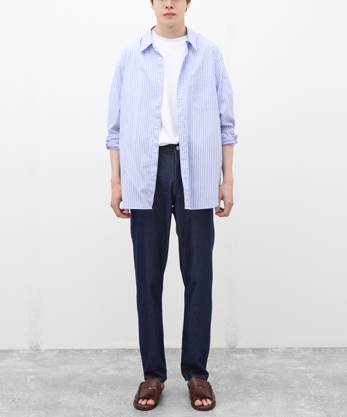 B.C STOCK(ベーセーストック)の「NARROW イージーデニムパンツ(デニムパンツ・メンズ・ブラック/ホワイト/ネイビー・MEDIUM/LARGE/X-LARGE)」の4枚目の写真