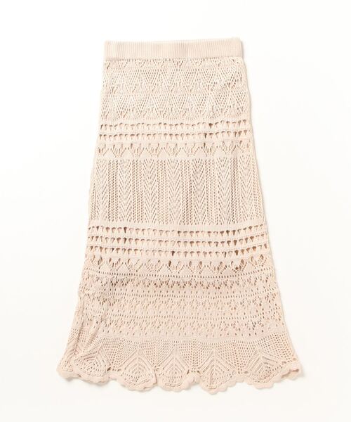 t a r o s u（タロス）の「openwork  knit skirt/オープンワークニットスカート（スカート・レディース・ブラック/ベージュ・FREE）」の3枚目の写真