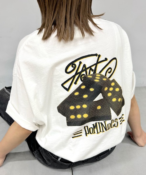 WHO'S WHO gallery（フーズフーギャラリー）の「COOPER FACTドミノフォトビッグTEE（Tシャツ/カットソー・レディース・ホワイト/チャコールグレー/ブラック・FREE）」の4枚目の写真