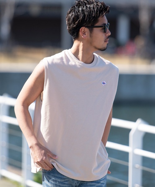 JEMORGAN(ジェーイーモーガン)の「『JEMORGAN LONG JOHNS/ジェーイーモーガンロングジョーンズ』T/Cカノコノースリーブ【+】(タンクトップ・メンズ・ブラック/ネイビー/オフホワイト/グリーン/サンドベージュ/ベージュ/カーキ・M/L/XL)」の4枚目の写真