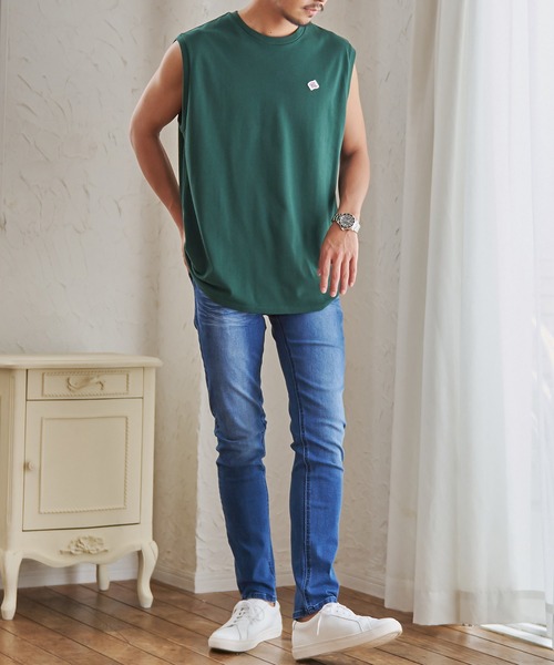 JEMORGAN(ジェーイーモーガン)の「『JEMORGAN LONG JOHNS/ジェーイーモーガンロングジョーンズ』T/Cカノコノースリーブ【+】(タンクトップ・メンズ・ブラック/ネイビー/オフホワイト/グリーン/サンドベージュ/ベージュ/カーキ・M/L/XL)」の9枚目の写真