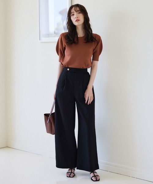 Andemiu(アンデミュウ)の「バックボタンパフニット961853(ニット/セーター・レディース・ネイビー/キャメル/グリーン/アイボリー・FREE)」の9枚目の写真