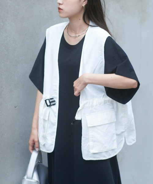 CIAOPANIC TYPY（チャオパニックティピー）の「【リバイバル/WEB限定】ナイロンウエストベルト付きベスト（ベスト・レディース・サックスブルー/ホワイト/ブラック・ONE SIZE）」の6枚目の写真
