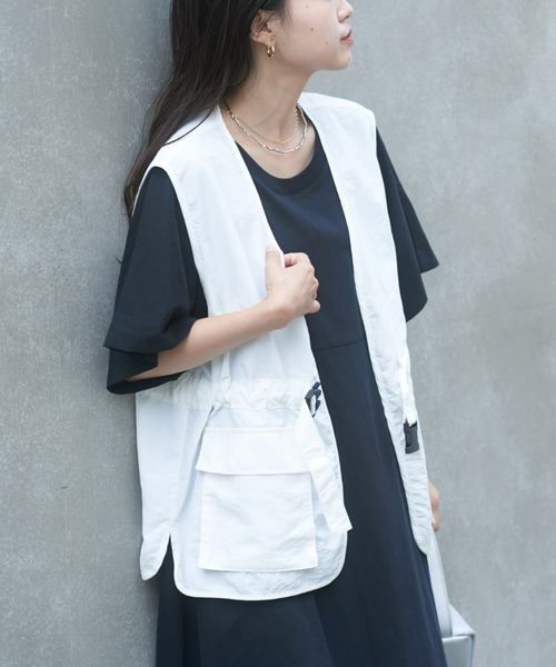 CIAOPANIC TYPY（チャオパニックティピー）の「【リバイバル/WEB限定】ナイロンウエストベルト付きベスト（ベスト・レディース・サックスブルー/ホワイト/ブラック・ONE SIZE）」の5枚目の写真