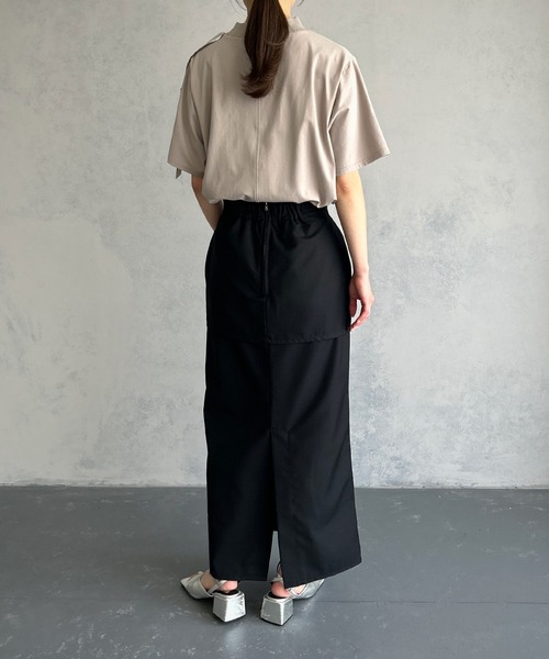 &g'aime(アンジェム)の「【&g’aime】ショルダーベルト半袖Tシャツ(Tシャツ/カットソー・レディース・ホワイト/グレイッシュベージュ/ブラック・FREE)」の6枚目の写真
