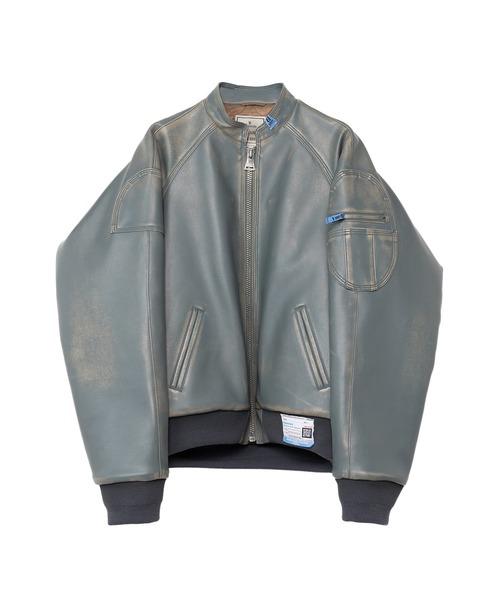 Maison MIHARA YASUHIRO(メゾンミハラヤスヒロ)の「Synthetic Leather Jacket(ブルゾン・メンズ・グレイッシュブルー・46)」の1枚目の写真