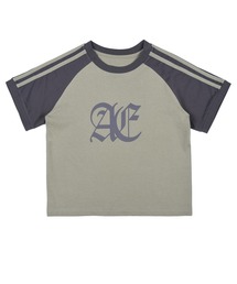Tシャツ・カットソー [AEAE] LAYERED GOTHIC LOGO CROP T-SHIRTS LAYERED GOTHIC LOGO CROP T-SHIRTS（Tシャツ/カットソー