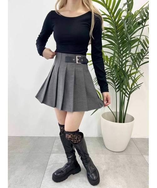 PHILLY（フィリー）の「【PHILLY】ベルトデザインプリーツスカート（スカート・レディース・ブラック/グレー/ブラウン・FREE）」の11枚目の写真