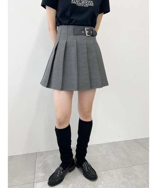 *paris*スリーブベルト シャツデザインスカート シャツベルトミニスカート（ミニスカート）｜ánuans（ア