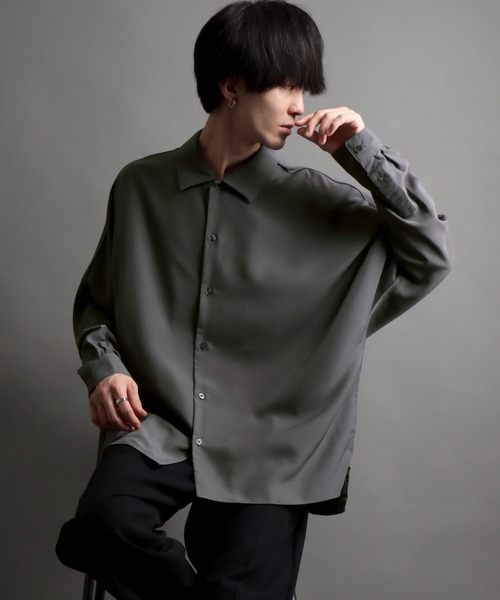 SITRY(シトリー)の「Drape Dolman Sleeve Wide Dress Shirt/ドレープ ドルマンスリーブ ワイド ドレスシャツ(シャツ/ブラウス・メンズ・チャコールグレー/ホワイト/ブラック/グレイッシュベージュ・M/L)」の20枚目の写真