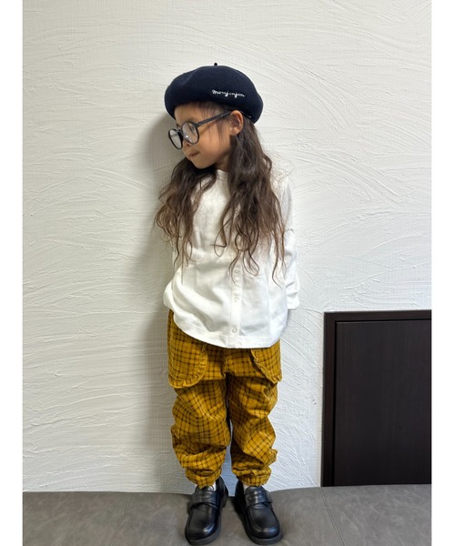 Moujonjon（ムージョンジョン）の「ＳＴコーデュロイチェック１０分丈ＰＮ（その他パンツ・キッズ・ピンク/マスタード・110/130/100/90/140/120）」の18枚目の写真