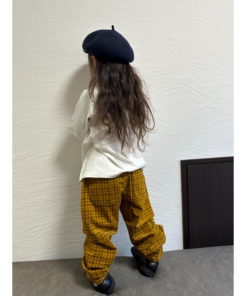 Moujonjon（ムージョンジョン）の「ＳＴコーデュロイチェック１０分丈ＰＮ（その他パンツ・キッズ・ピンク/マスタード・110/130/100/90/140/120）」の19枚目の写真