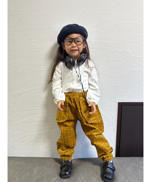 Moujonjon（ムージョンジョン）の「ＳＴコーデュロイチェック１０分丈ＰＮ（その他パンツ・キッズ・ピンク/マスタード・110/130/100/90/140/120）」の20枚目の写真