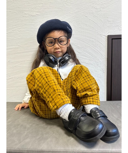 Moujonjon（ムージョンジョン）の「ＳＴコーデュロイチェック１０分丈ＰＮ（その他パンツ・キッズ・ピンク/マスタード・110/130/100/90/140/120）」の4枚目の写真