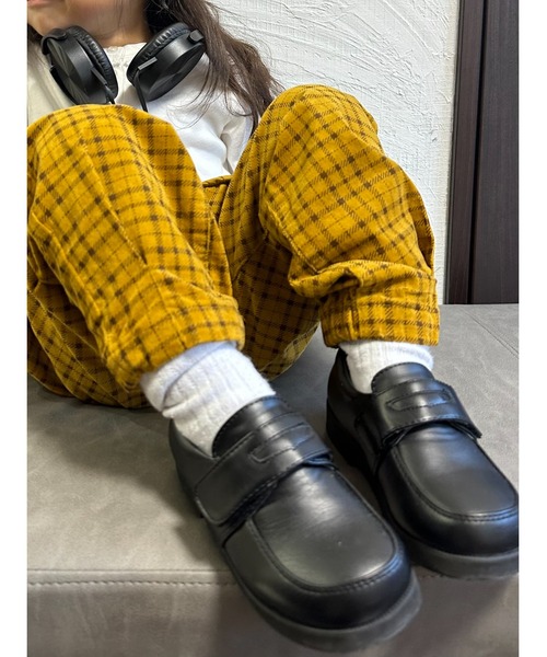 Moujonjon（ムージョンジョン）の「ＳＴコーデュロイチェック１０分丈ＰＮ（その他パンツ・キッズ・ピンク/マスタード・110/130/100/90/140/120）」の5枚目の写真