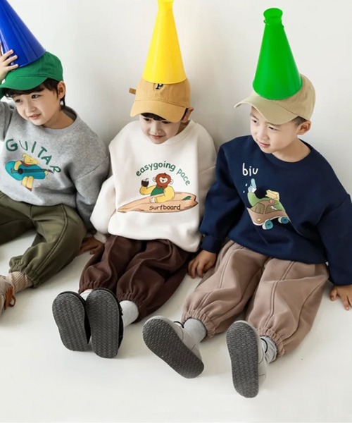 Bambin（ボンバン）の「【 Bambin / ボンバン 】 グラフィック プリント ジャージー プルオーバー（スウェット・キッズ・ブラック/ホワイト/グレー・130/120/110/100）」の7枚目の写真