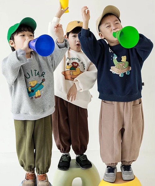 Bambin（ボンバン）の「【 Bambin / ボンバン 】 グラフィック プリント ジャージー プルオーバー（スウェット・キッズ・ブラック/ホワイト/グレー・130/120/110/100）」の5枚目の写真