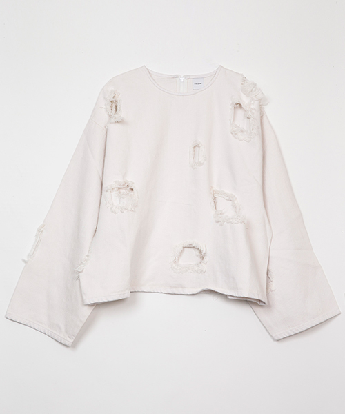 IKUMI（イクミ）の「【IKUMI】CRUSHD DENIM TOPS（その他トップス・レディース・ホワイト/ブラック・FREE）」の2枚目の写真