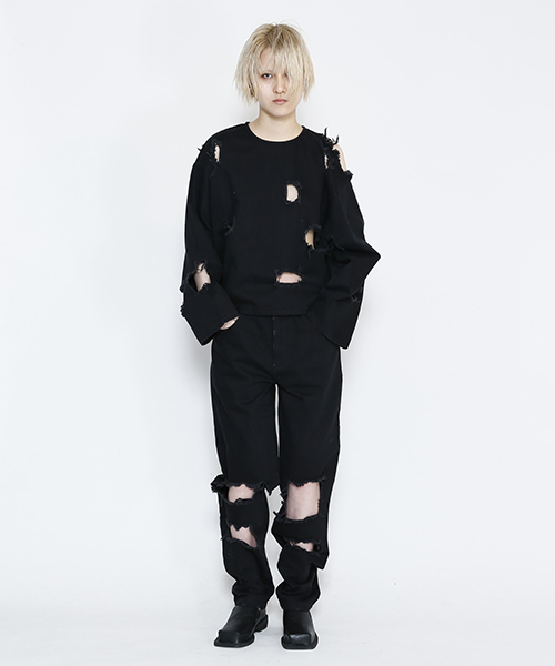 IKUMI（イクミ）の「【IKUMI】CRUSHD DENIM TOPS（その他トップス・レディース・ホワイト/ブラック・FREE）」の3枚目の写真