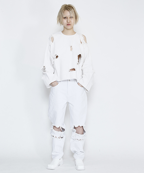 IKUMI（イクミ）の「【IKUMI】CRUSHD DENIM TOPS（その他トップス・レディース・ホワイト/ブラック・FREE）」の9枚目の写真