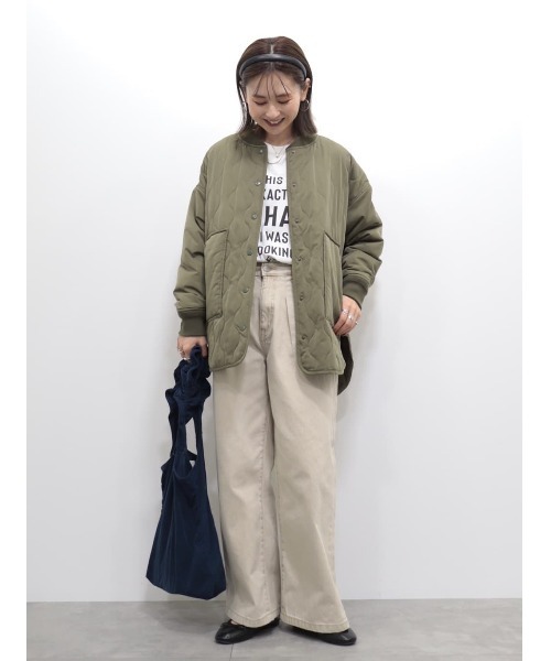 AMERICAN HOLIC（アメリカンホリック）の「キルポカリブ付きキルティングブルゾン（その他アウター・レディース・ブラック/カーキ・M/L）」の18枚目の写真