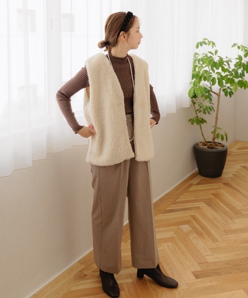 flower（フラワー）の「ブライトリブニット4（ニット/セーター・レディース・ブラウン/ピンク/グレー/ベージュ/アイボリー・FREE）」の16枚目の写真