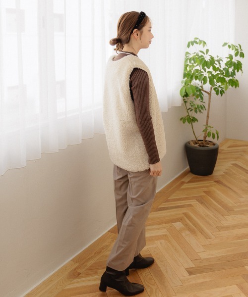 flower（フラワー）の「ブライトリブニット4（ニット/セーター・レディース・ブラウン/ピンク/グレー/ベージュ/アイボリー・FREE）」の17枚目の写真