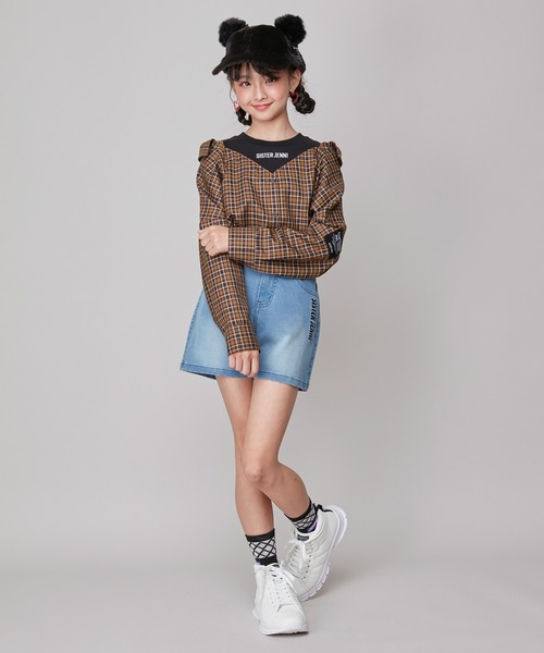 SISTER JENNI（SISTER JENNI）の「肩あきドッキングシャツ（シャツ/ブラウス・キッズ・イエロー/ブラック/ブルー・130cm/160cm/150cm/140cm）」の13枚目の写真