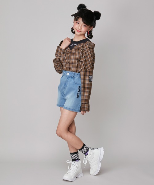 SISTER JENNI（SISTER JENNI）の「肩あきドッキングシャツ（シャツ/ブラウス・キッズ・イエロー/ブラック/ブルー・130cm/160cm/150cm/140cm）」の14枚目の写真
