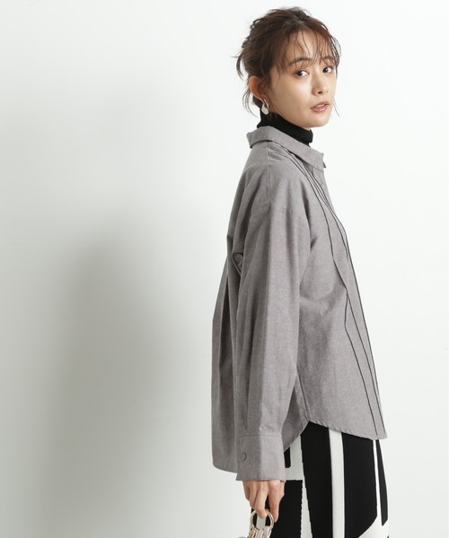 N.(N. Natural Beauty Basic)(エヌエヌナチュラルビューティーベーシック)の「◆ピンタックシャツ(シャツ/ブラウス・レディース・ブルー/オフホワイト/ブラック・MEDIUM)」の16枚目の写真
