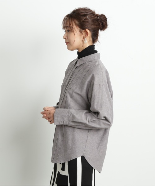 N.(N. Natural Beauty Basic)(エヌエヌナチュラルビューティーベーシック)の「◆ピンタックシャツ(シャツ/ブラウス・レディース・ブルー/オフホワイト/ブラック・MEDIUM)」の18枚目の写真