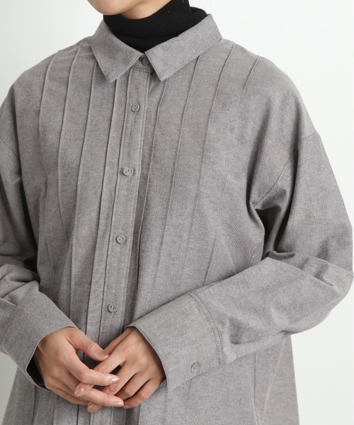 N.(N. Natural Beauty Basic)(エヌエヌナチュラルビューティーベーシック)の「◆ピンタックシャツ(シャツ/ブラウス・レディース・ブルー/オフホワイト/ブラック・MEDIUM)」の20枚目の写真