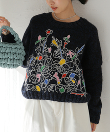 mii（ミー）の「【Mii / ミイ】 HAND KNITTED HAND EMBROIDERED PO:ニット（ニット/セーター）」