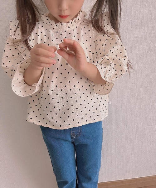 CERCA（チェルカ）の「lulunoix/ドットフリルブラウス N15146（シャツ/ブラウス・キッズ・ホワイト・110cm/120cm/100cm/90cm）」の5枚目の写真