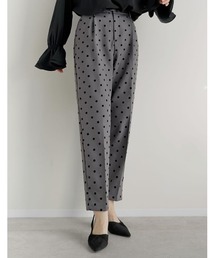Re:EDIT（リエディ）の「[累計販売枚数1.1万枚突破][オケージョン セレモニー][低身長 高身長 大きいサイズ有]フロッキードットカットツイルテーパードパンツ（その他パンツ）」