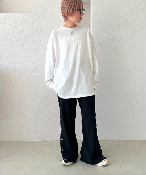apres jour mignon(アプレジュールミニョン)の「レイヤードTシャツ【ZOZOTOWN限定アイテム】(Tシャツ/カットソー・レディース・オフホワイト/ブラック・X-LARGE/フリー)」の9枚目の写真