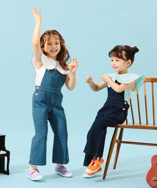 B:MING by BEAMS(ビーミングバイビームス)の「B:MING by BEAMS / デニム フレア サロペット(100~140cm)(サロペット/オーバーオール・キッズ・インディゴブルー/ライトブルー・110/100/140/130/120)」の6枚目の写真