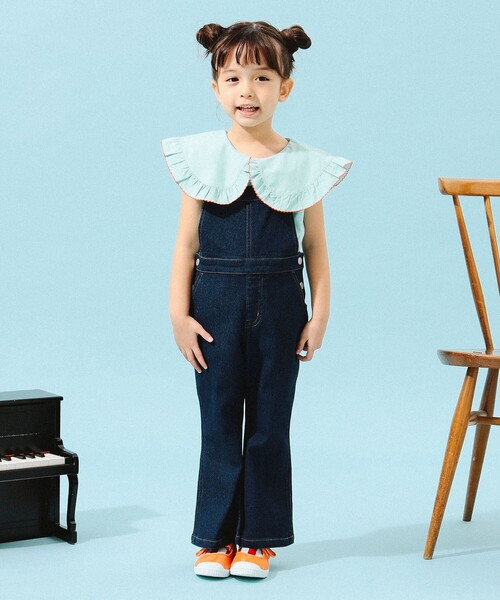 B:MING by BEAMS(ビーミングバイビームス)の「B:MING by BEAMS / デニム フレア サロペット(100~140cm)(サロペット/オーバーオール・キッズ・インディゴブルー/ライトブルー・110/100/140/130/120)」の14枚目の写真