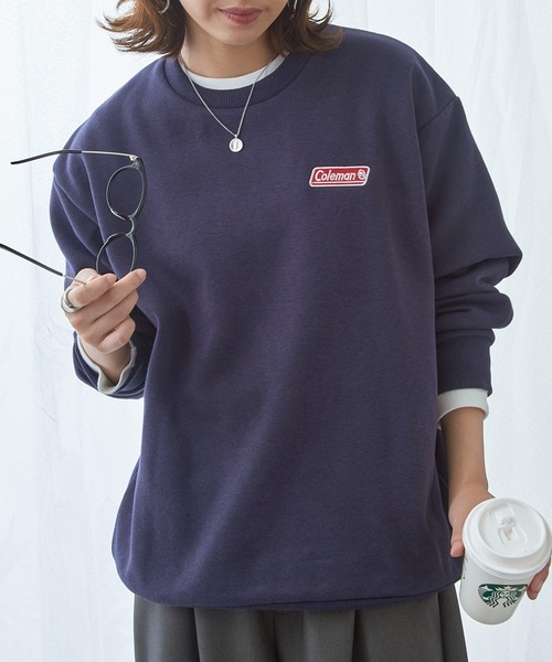 COLEMAN(コールマン)の「【Coleman】バックフリース ヘビーデューティースウェット メンズ、ウィメンズで着れるサイズ展開!!クラシカルワンポイントロゴ クルーネック(スウェット・レディース・ネイビー/ブラック/ホワイト/ブラウン・S/L/M/XS/XL)」の4枚目の写真