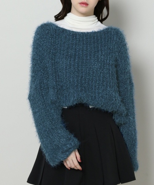 3.3 Field Trip （3.3フィールドトリップ）の「3.3 Field Trip／ボートネックニット　2991069（ニット/セーター・レディース・ベージュ/ブルー・FREE）」の2枚目の写真