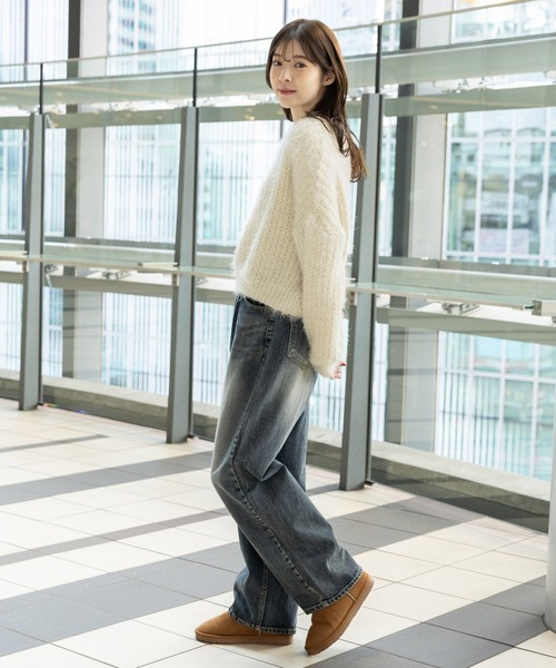 3.3 Field Trip （3.3フィールドトリップ）の「3.3 Field Trip／ボートネックニット　2991069（ニット/セーター・レディース・ベージュ/ブルー・FREE）」の4枚目の写真