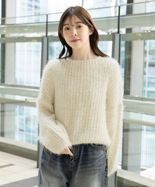 3.3 Field Trip （3.3フィールドトリップ）の「3.3 Field Trip／ボートネックニット　2991069（ニット/セーター・レディース・ベージュ/ブルー・FREE）」の5枚目の写真