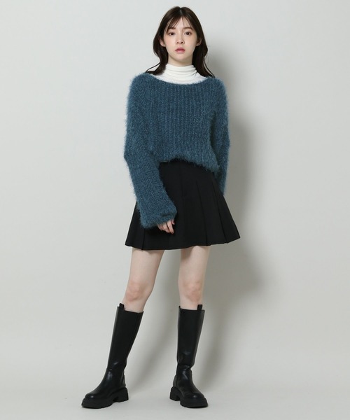 3.3 Field Trip （3.3フィールドトリップ）の「3.3 Field Trip／ボートネックニット　2991069（ニット/セーター・レディース・ベージュ/ブルー・FREE）」の7枚目の写真