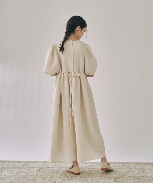 moi tytto(モイテュット)の「ハイウエスト切替えパフワンピース(ワンピース・レディース・ナチュラル/ブラウン/ベージュ/オレンジ/グリーン/ブラック・FREE/SMALL)」の20枚目の写真