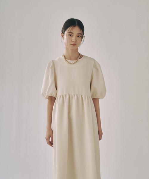 moi tytto(モイテュット)の「ハイウエスト切替えパフワンピース(ワンピース・レディース・ナチュラル/ブラウン/ベージュ/オレンジ/グリーン/ブラック・FREE/SMALL)」の21枚目の写真