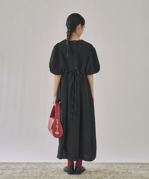 ハイウエスト切替えパフワンピース（ワンピース）｜moi tytto