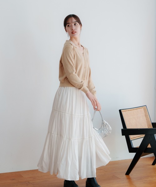 LIENCOEUR（リアンクール）の「ショートポロニットカーデ（カーディガン/ボレロ・レディース・ブラック/レッド/アイボリー/ライトブルー/ベージュ・FREE）」の17枚目の写真