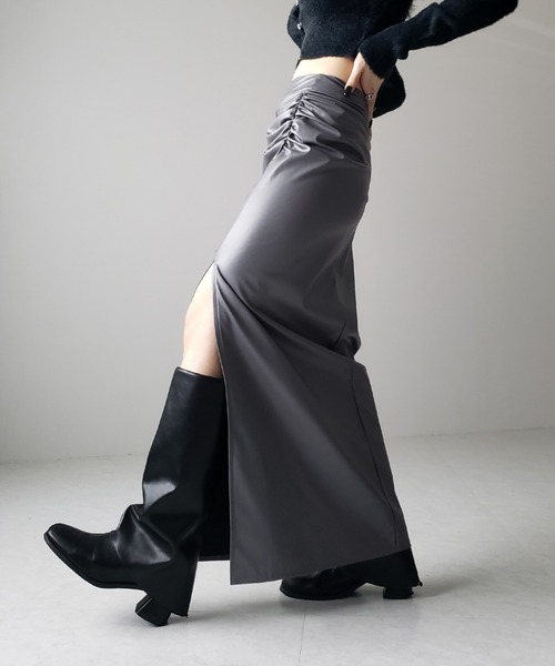 セール】※※【 4size ／ 3color 】深スリットシャーリング
